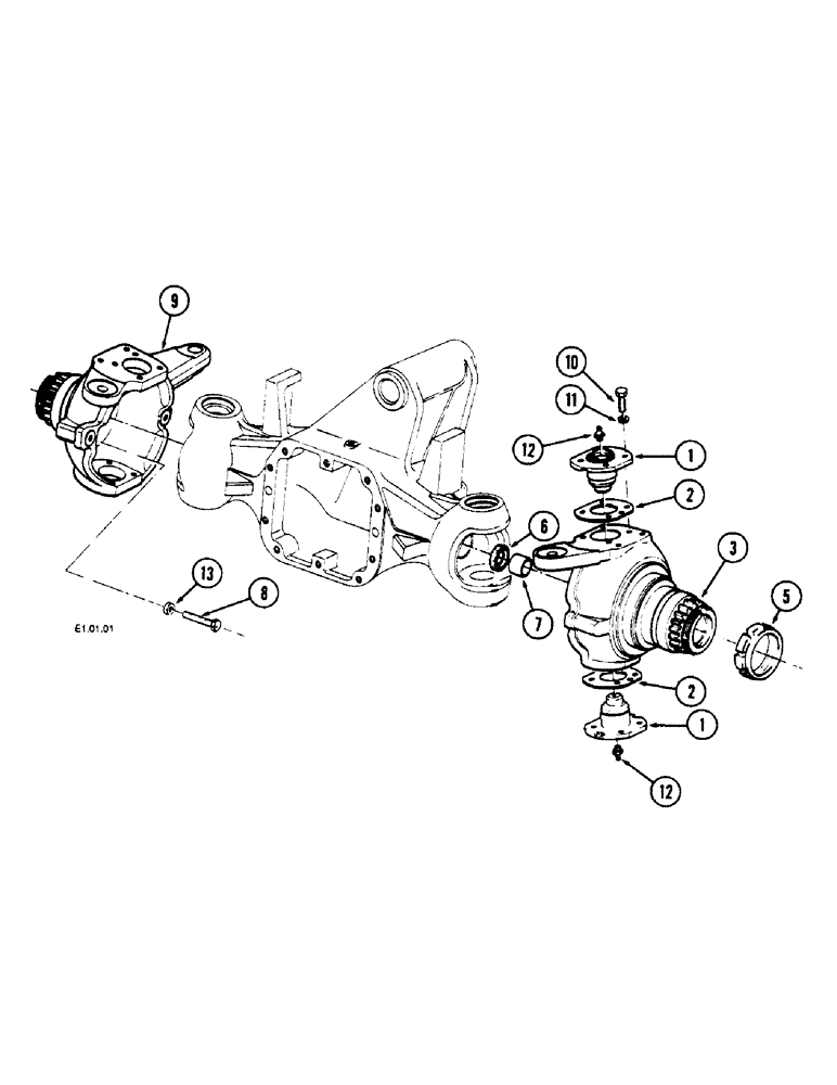 Схема запчастей Case IH 2120 - (6-086) - STEERING KNUCKLE - MFD, VINEYARD VERSION ONLY, EARLY MODELS (06) - POWER TRAIN