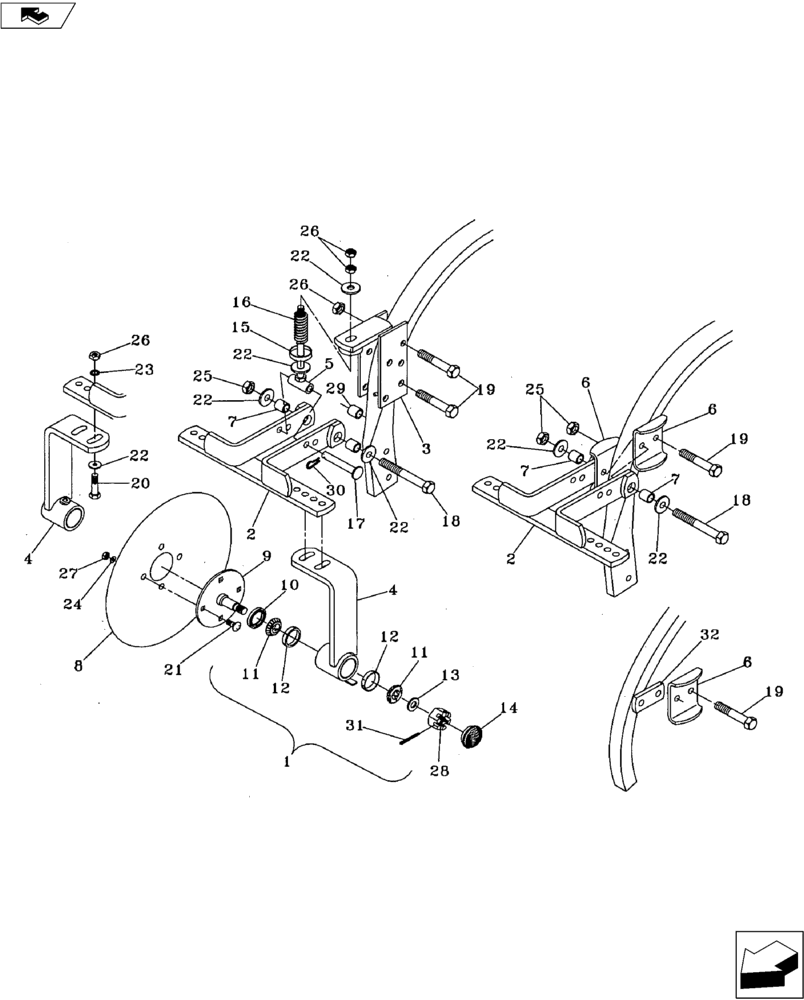 Схема запчастей Case IH 3100 - (75.200.07) - REGULAR DOUBLE DISC AND REVERSIBLE SPRING DOUBLE DISC SEALERS (75) - SOIL PREPARATION