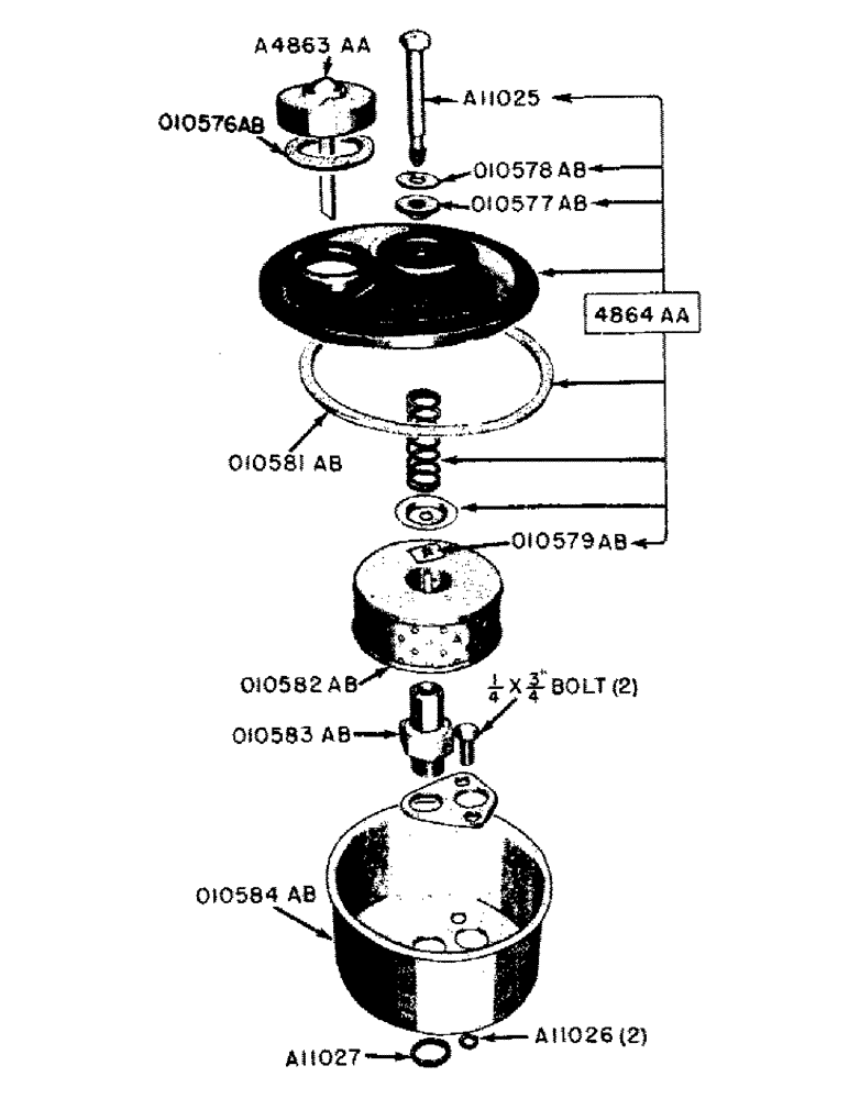 Схема запчастей Case IH 600B-SERIES - (097A) - PARTS FOR G45054 RESERVOIR (08) - HYDRAULICS