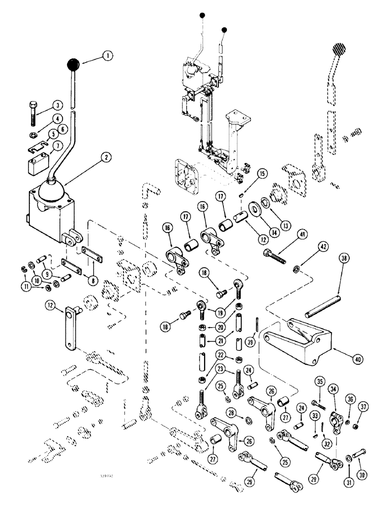 Схема запчастей Case IH 1470 - (076) - TRANSMISSION RANGE SHIFT LINKAGE (06) - POWER TRAIN