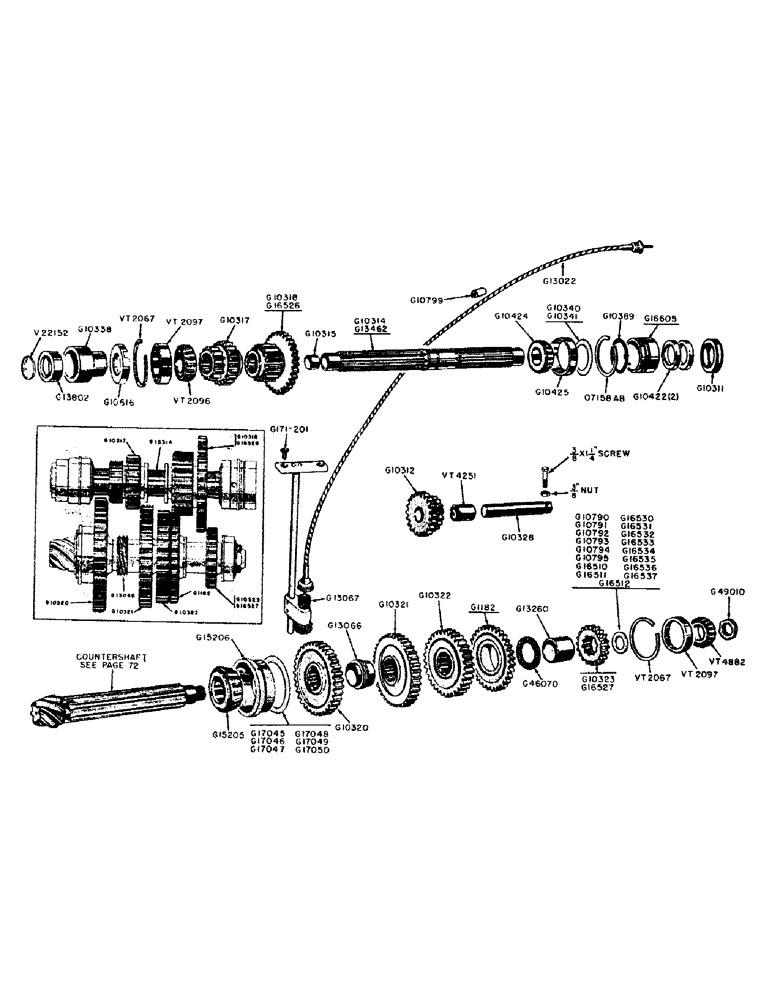 Схема запчастей Case IH 500B-SERIES - (070) - TRANSMISSION SHAFT AND GEARS (06) - POWER TRAIN