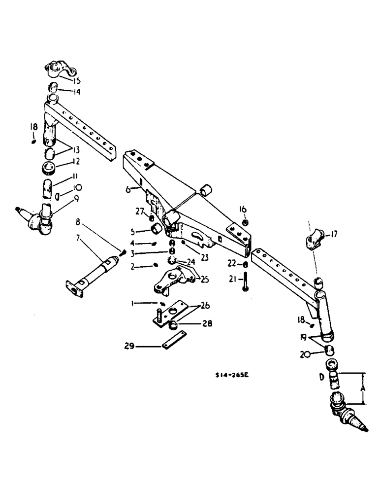 Схема запчастей Case IH HYDRO 84 - (14-03) - SUSPENSION, ADJ. FRONT AXLE, STRAIGHT, 52-80" TREAD, LOW PROFILE UTILITY TRACTORS, ROW CROP TRACTORS Suspension
