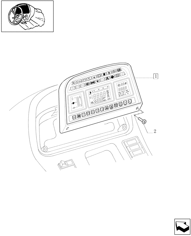 Схема запчастей Case IH MXM190 - (1.91.0[02]) - INSTRUMENT CLUSTER- DIGITAL (10) - OPERATORS PLATFORM/CAB