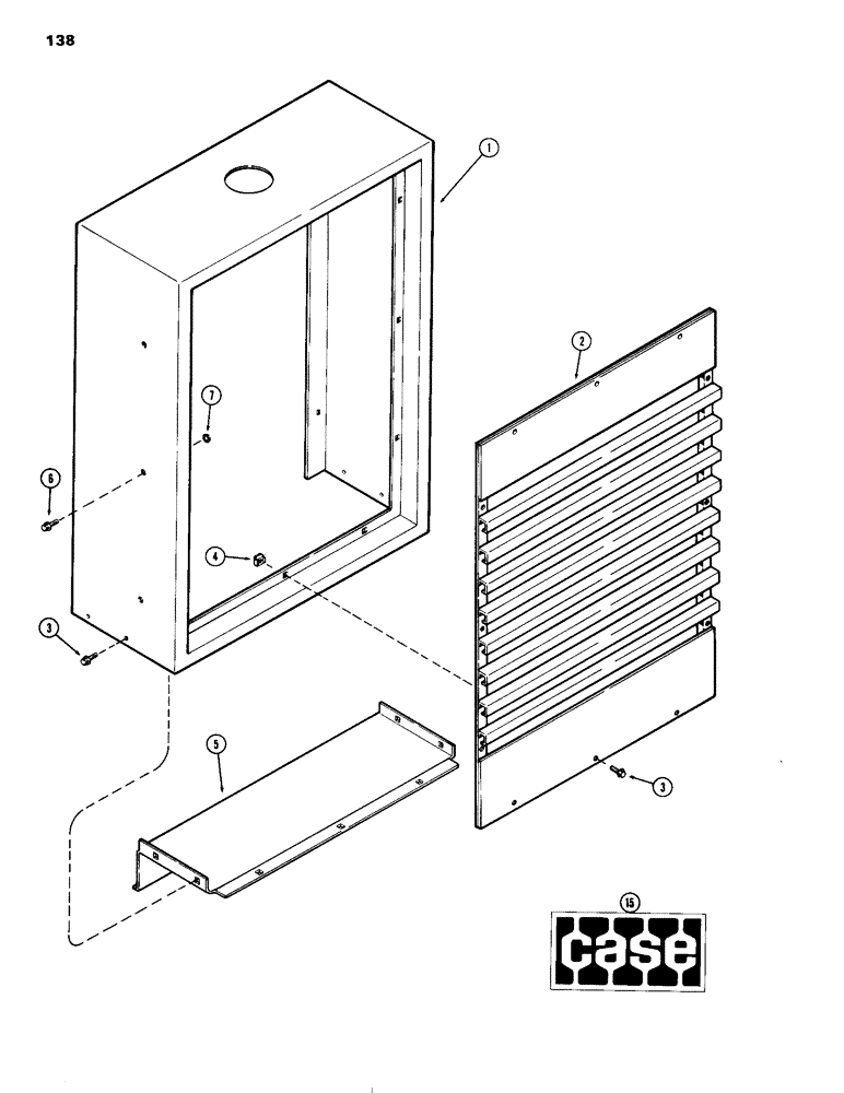Схема запчастей Case IH 504DTI - (138) - ENCLOSURE, RADIATOR SHELL, B, C (90) - PLATFORM, CAB, BODYWORK AND DECALS