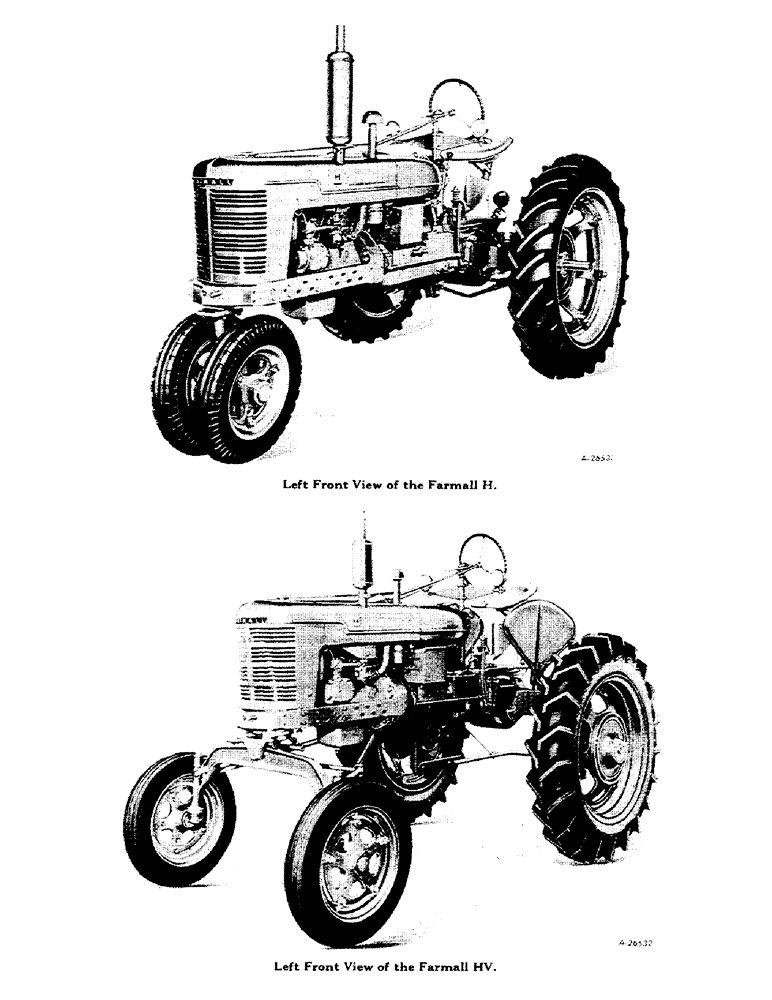 Схема запчастей Case IH FARMALL HV - (003) - LEFT FRONT VIEW OF FARMALL H AND HV (00) - GENERAL