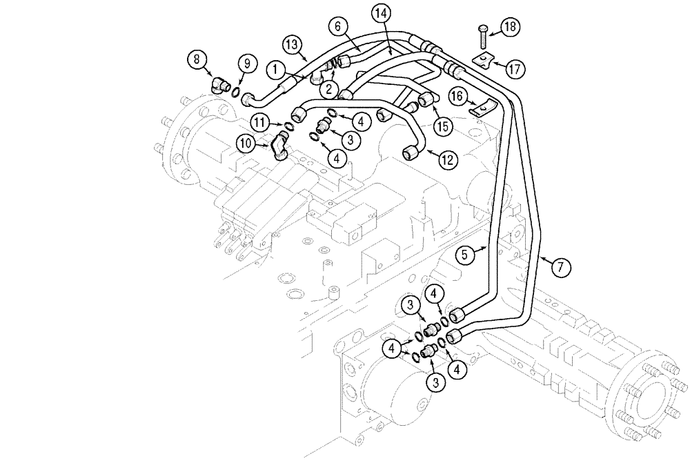 Схема запчастей Case IH C50 - (08-12) - HYDRAULIC CIRCUIT, REAR (08) - HYDRAULICS