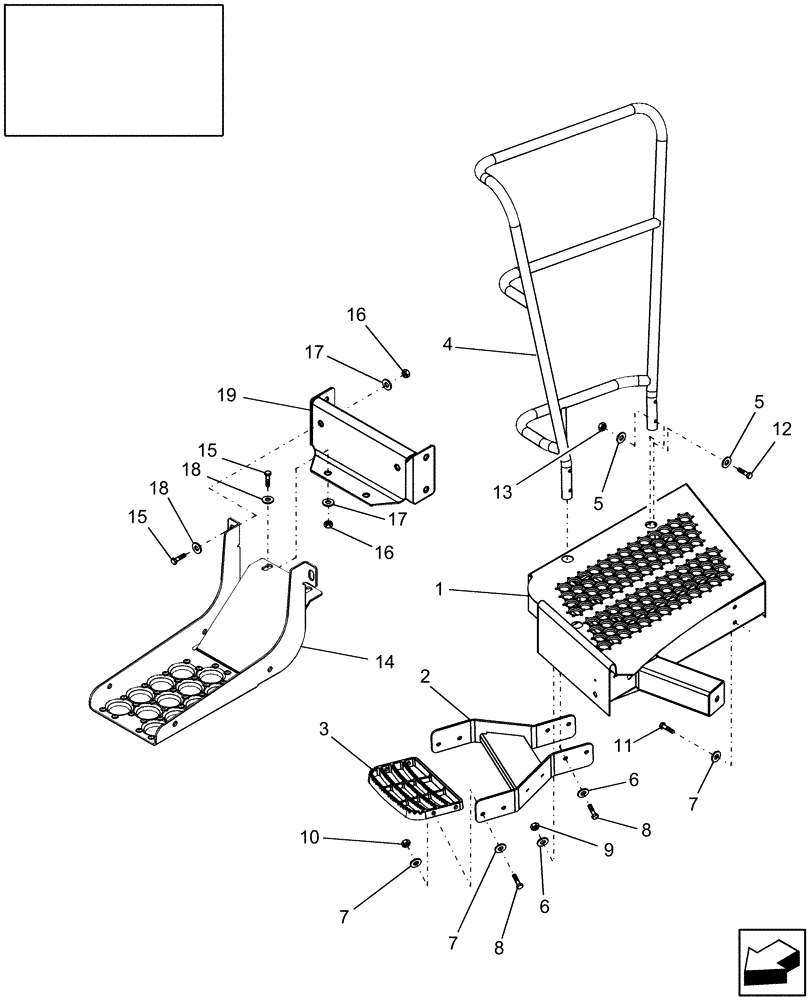 Схема запчастей Case IH AFX8010 - (E.34.A[1]) - USER PLATFORM, RH E - Body and Structure