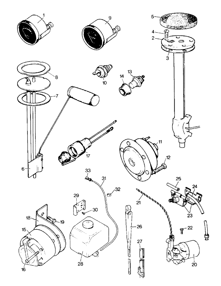 Схема запчастей Case IH 995 - (M06-1) - ELECTRICAL EQUIPMENT, FUEL AND TEMPERATURE GAUGES, HORN, TRAILER SOCKET AND WINDSCREEN WIPER (06) - ELECTRICAL SYSTEMS