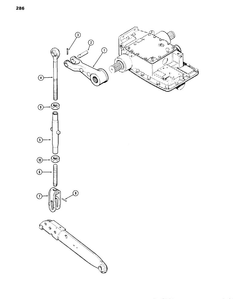 Схема запчастей Case IH 870 - (286) - THREE POINT HITCH, LIFT LINKS (09) - CHASSIS/ATTACHMENTS