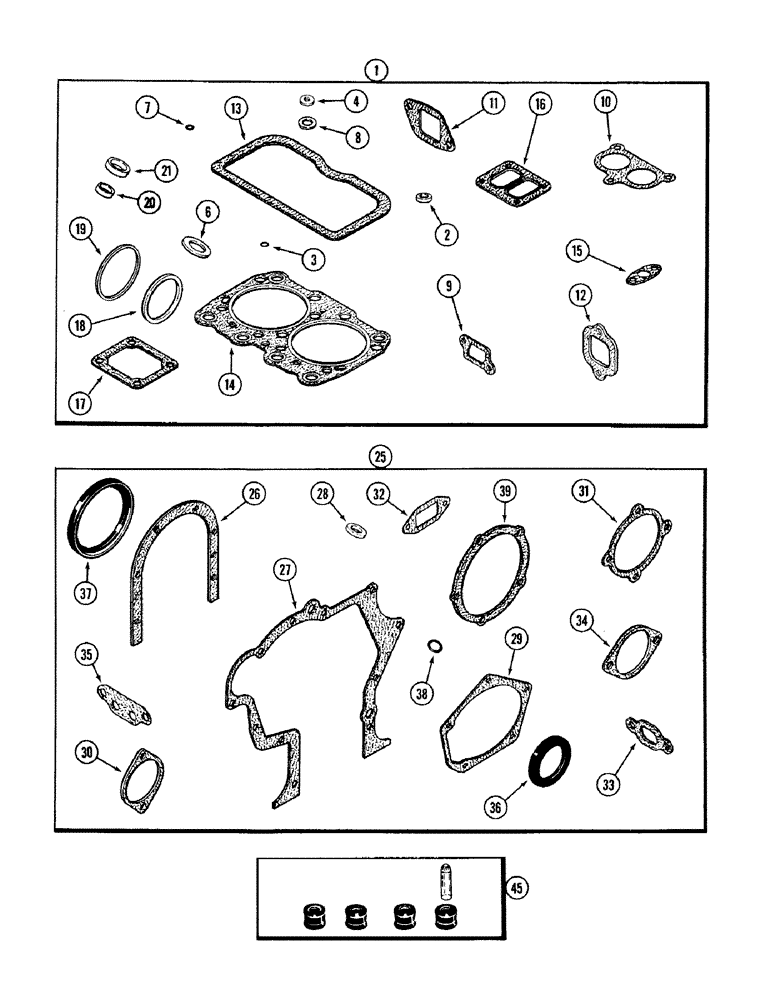 Схема запчастей Case IH 2394 - (2-44) - ENGINE GASKET KITS, 504BDT DIESEL ENGINE (02) - ENGINE