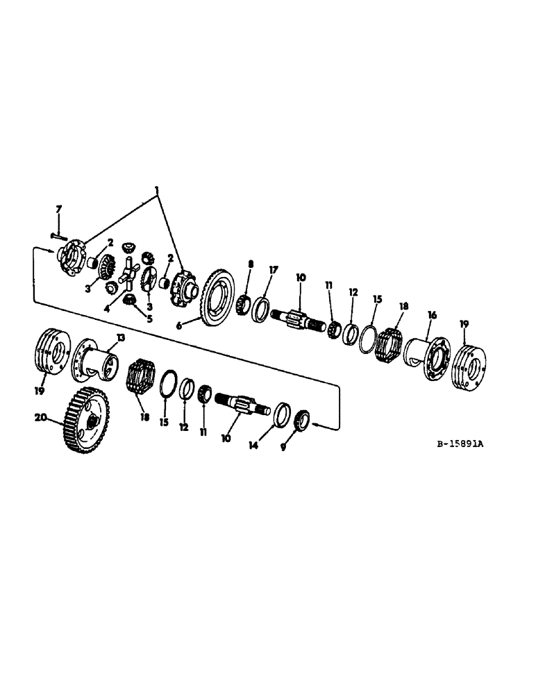 Схема запчастей Case IH 666 - (07-32) - DRIVE TRAIN, DIFFERENTIAL (04) - Drive Train