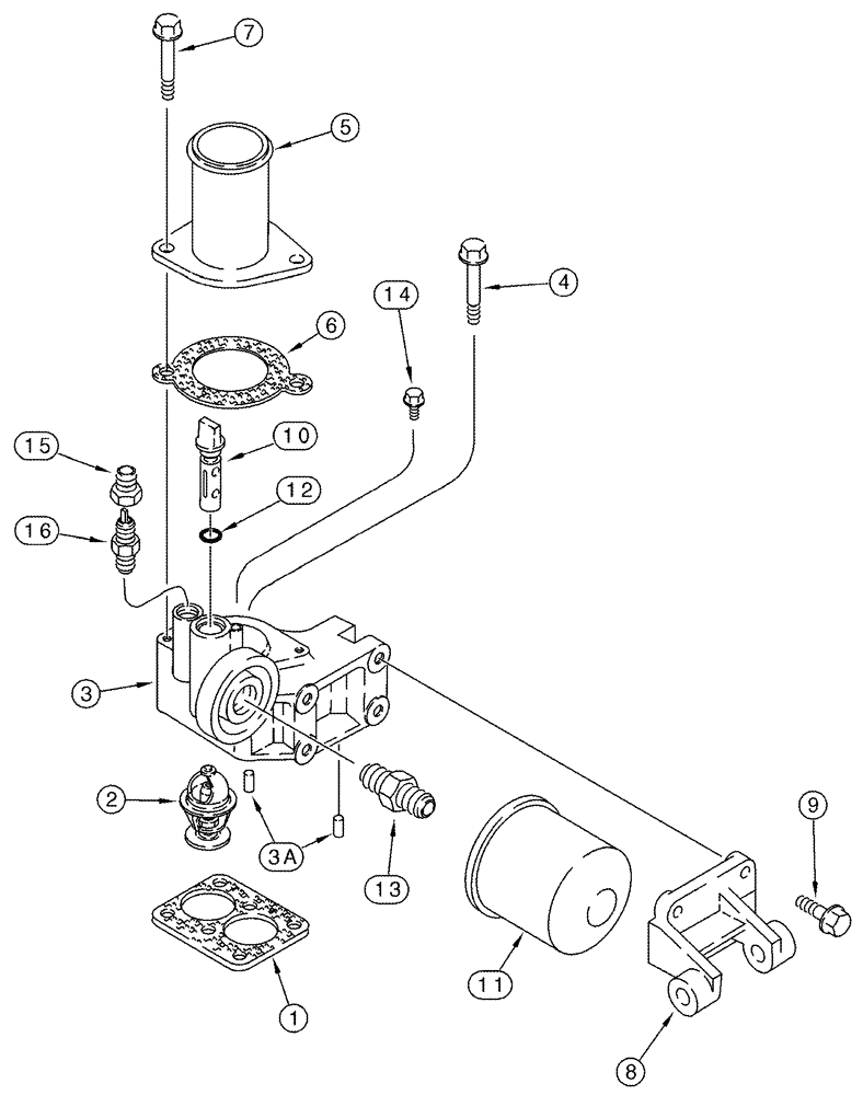 Схема запчастей Case IH 2366 - (02-21[01]) - HOUSING, THERMOSTAT - FILTER, WATER - BSN JJC0255700 (01) - ENGINE