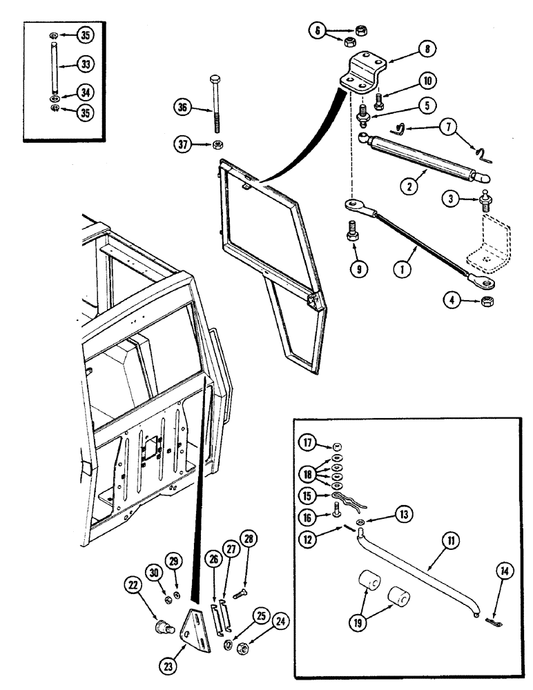 Схема запчастей Case IH 2290 - (9-558) - CAB, DOOR RETAINING PARTS (09) - CHASSIS/ATTACHMENTS