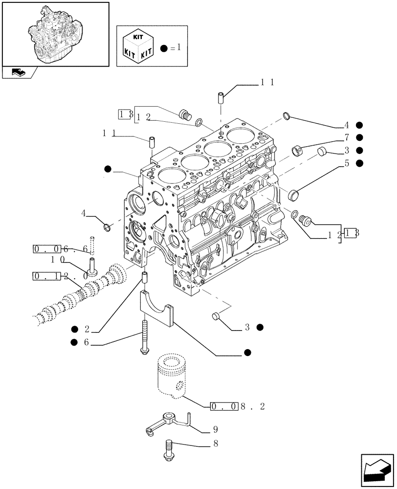 Схема запчастей Case IH F4GE9484K J601 - (0.04.0) - CRANKCASE (504048335) 