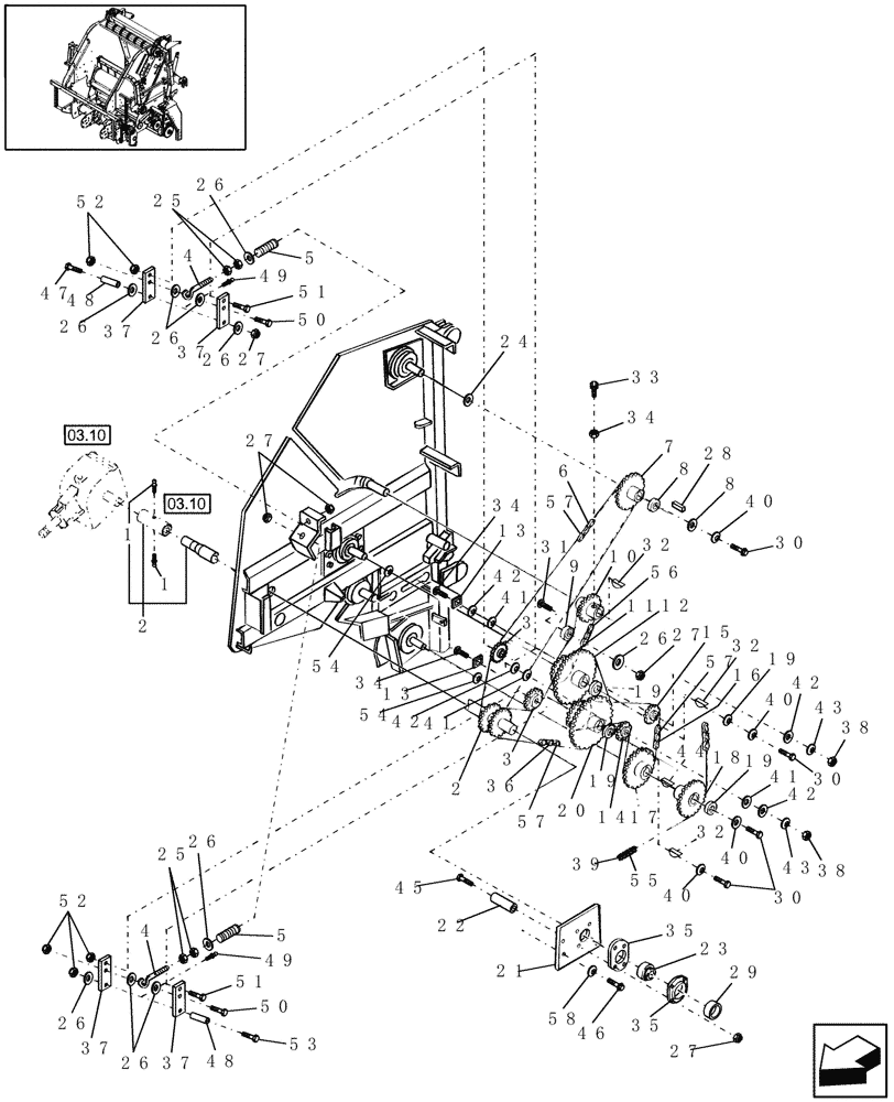 Схема запчастей Case IH RB444 - (12.25) - MAIN DRIVES (12) - MAIN FRAME