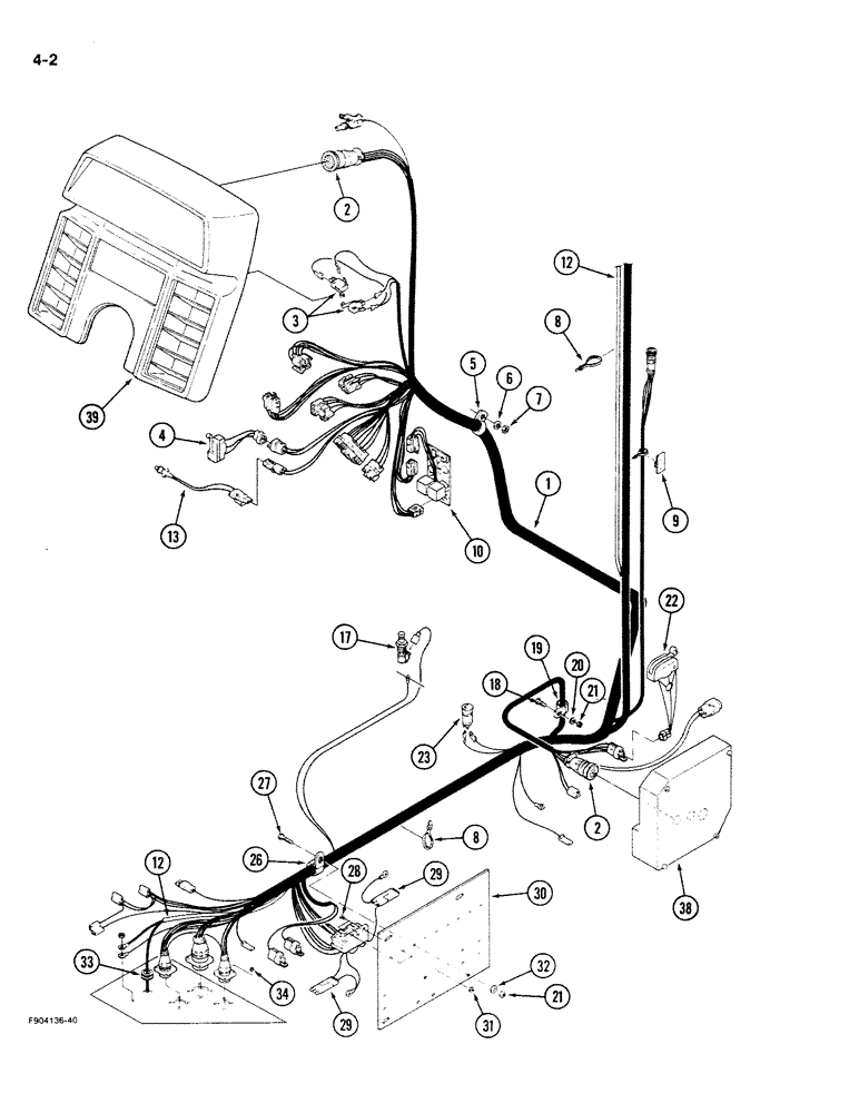Схема запчастей Case IH 9270 - (4-02) - LOWER CAB HARNESS (04) - ELECTRICAL SYSTEMS