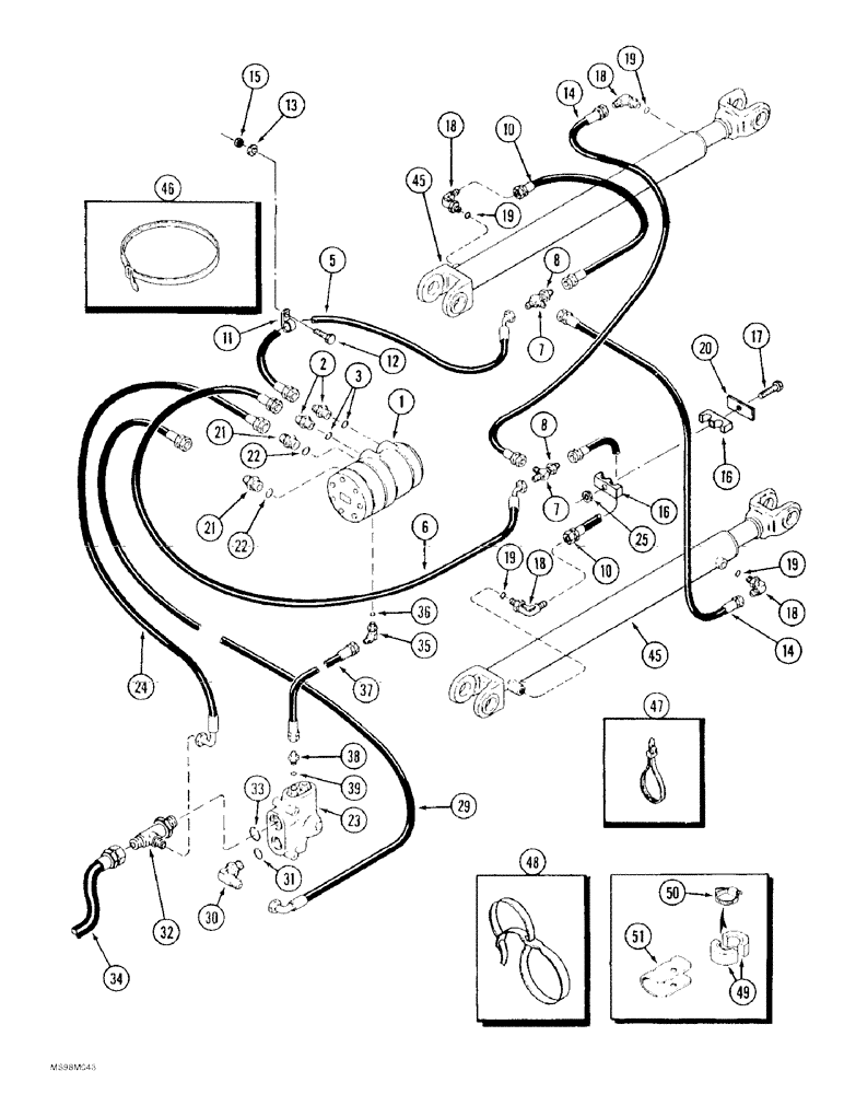 Схема запчастей Case IH 9370 QUADTRAC - (5-010) - STEERING SYSTEM HYDRAULICS, PRIOR TO P.I.N JEE0071001 (05) - STEERING
