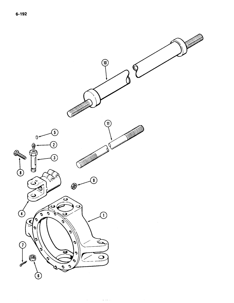 Схема запчастей Case IH 4490 - (6-192) - FRONT AND REAR TIE RODS (06) - POWER TRAIN