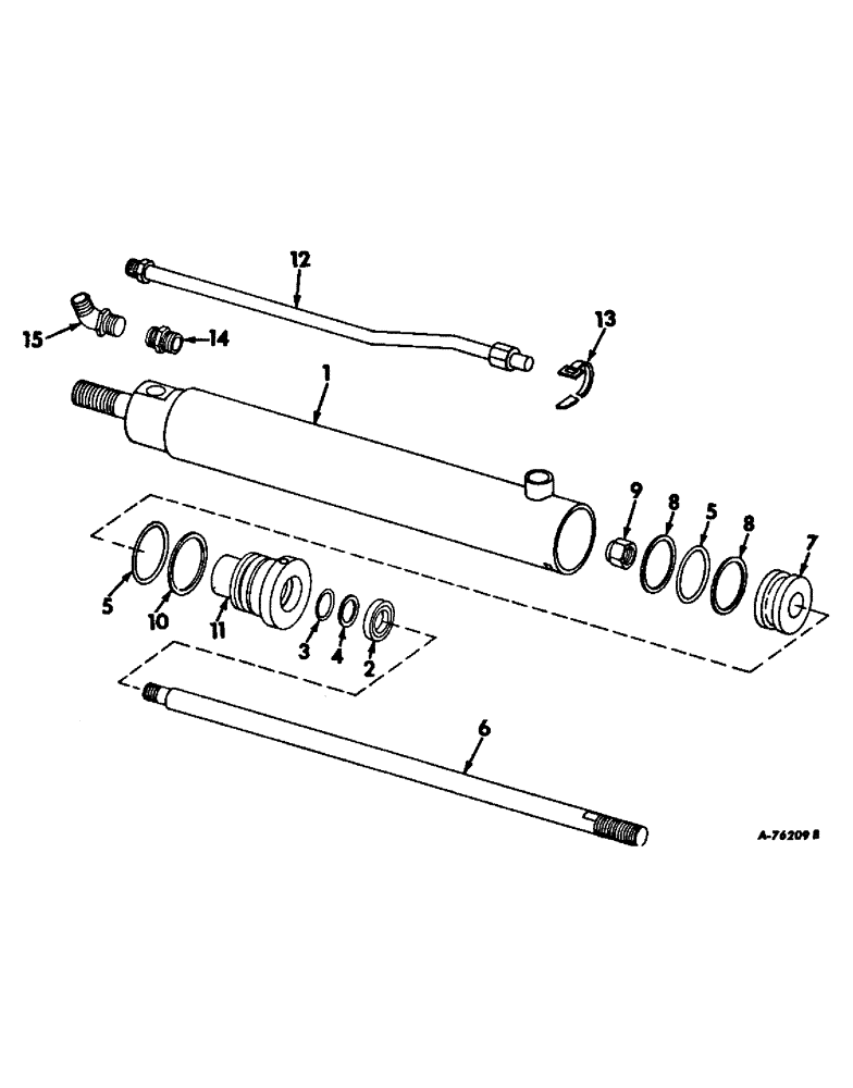 Схема запчастей Case IH 503 - (199) - HYDROSTATIC STEERING CYLINDER (35) - HYDRAULIC SYSTEMS