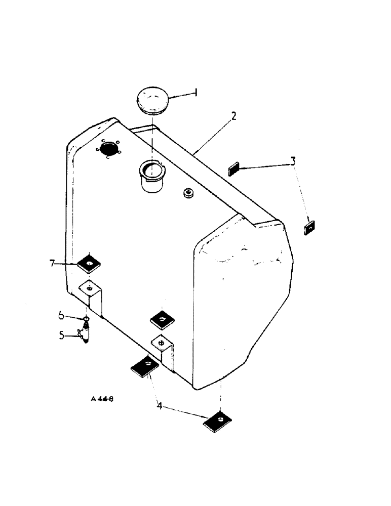 Схема запчастей Case IH 364 - (4-13) - CHASSIS, FUEL TANK (12) - CHASSIS