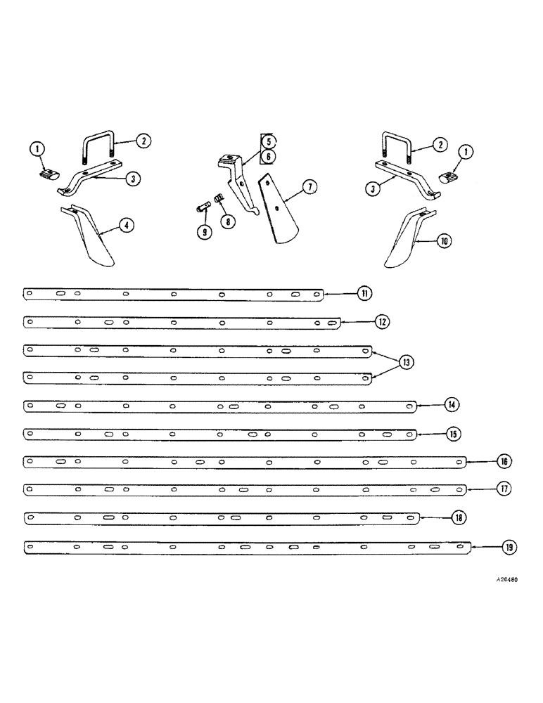 Схема запчастей Case IH B-SERIES - (66) - DISK SCRAPERS, FRONT AND REAR, 9-5/16 INCH SPACING, B109 B129 