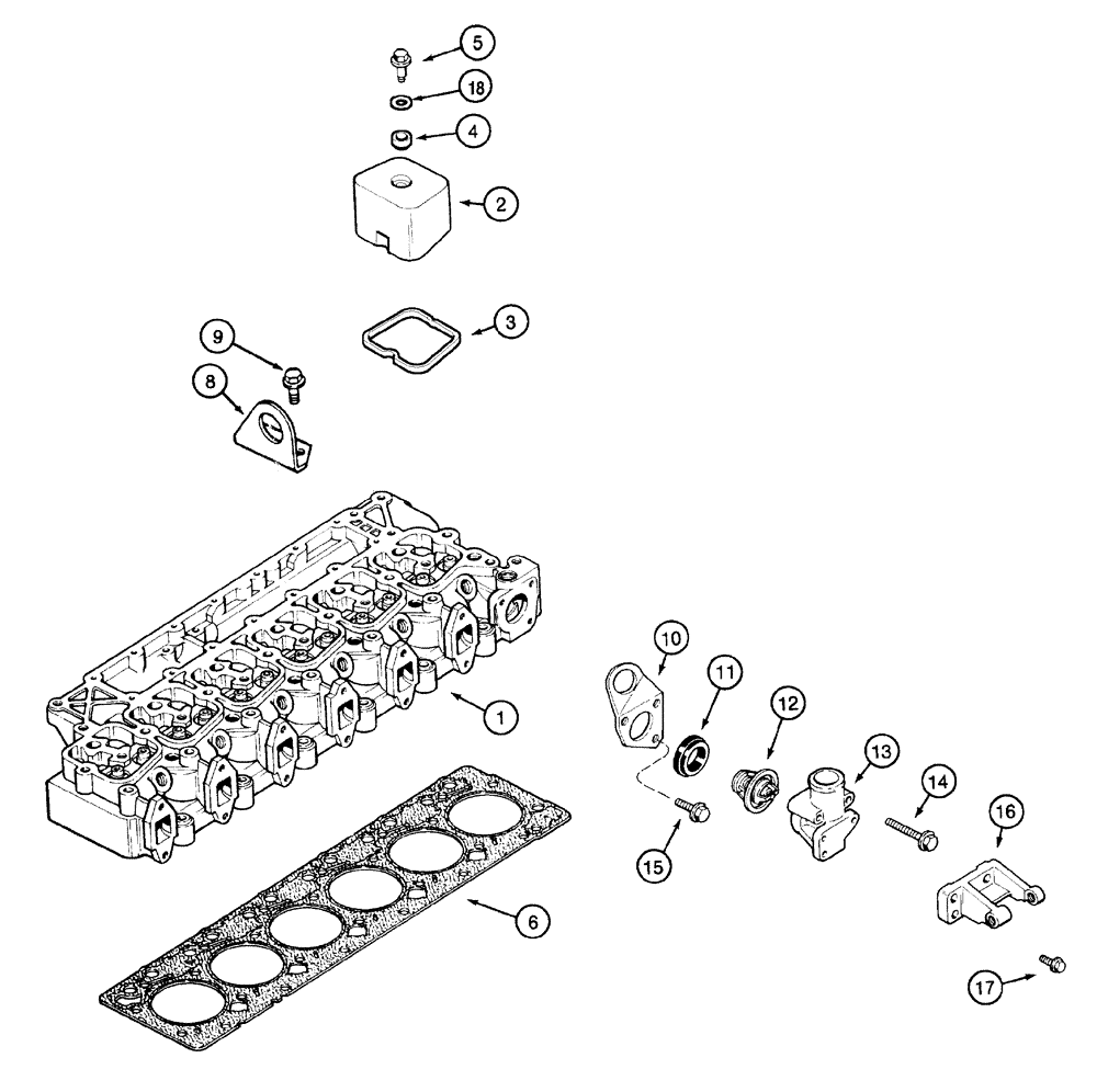 Схема запчастей Case IH MX120 - (02-23) - CYLINDER HEAD AND GASKETS (02) - ENGINE