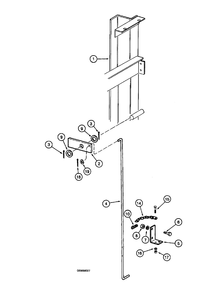 Схема запчастей Case IH 2055 - (9D-38) - REAR BASKET LOCK (16) - BASKET