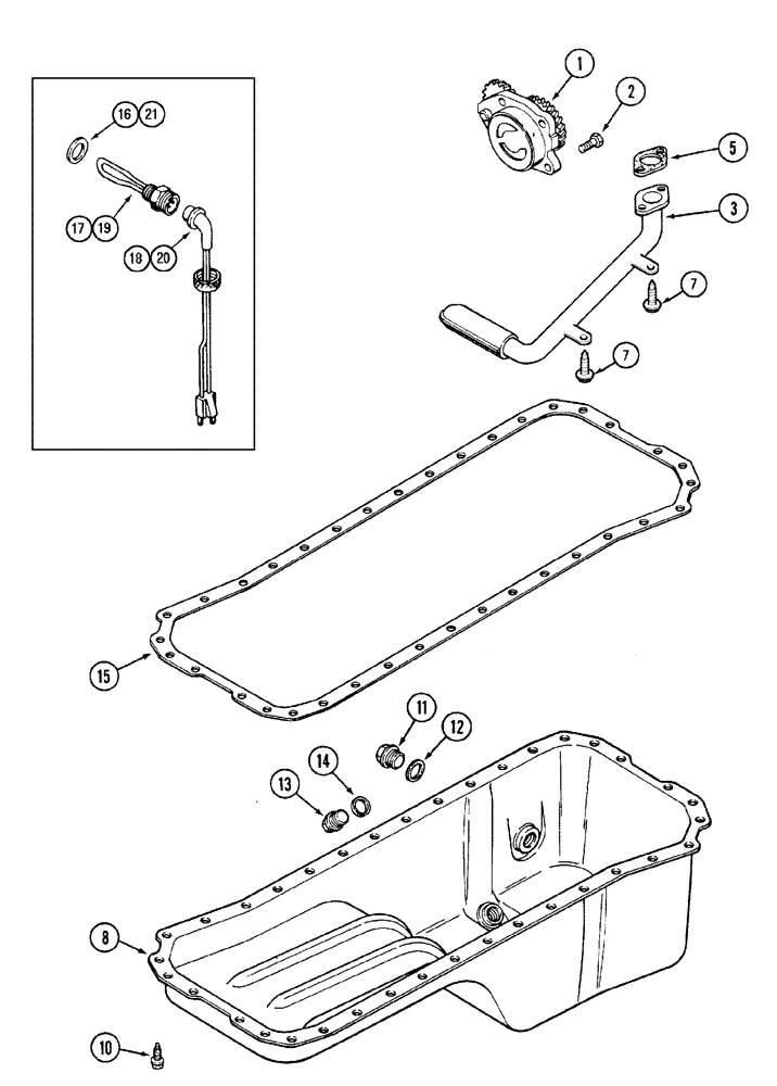 Схема запчастей Case IH MX110 - (02-22) - OIL PUMP AND OIL PAN (02) - ENGINE