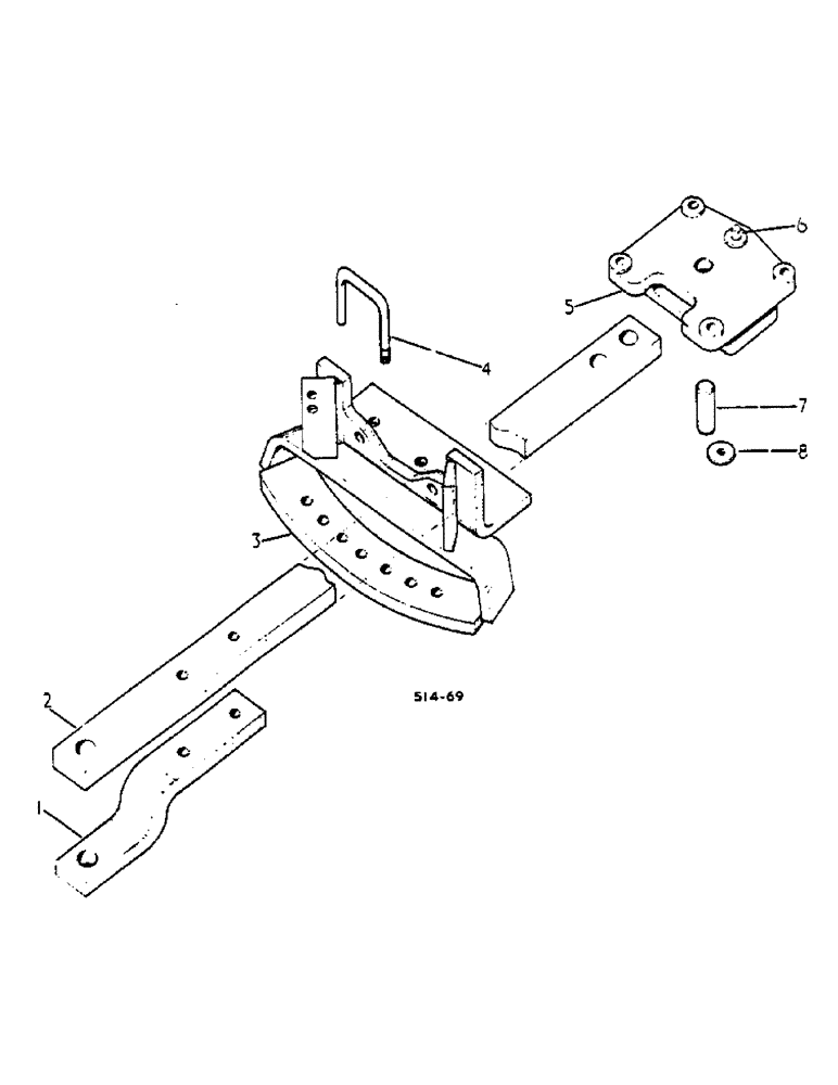 Схема запчастей Case IH 574 - (09-018) - SWINGING DRAWBAR (12) - FRAME