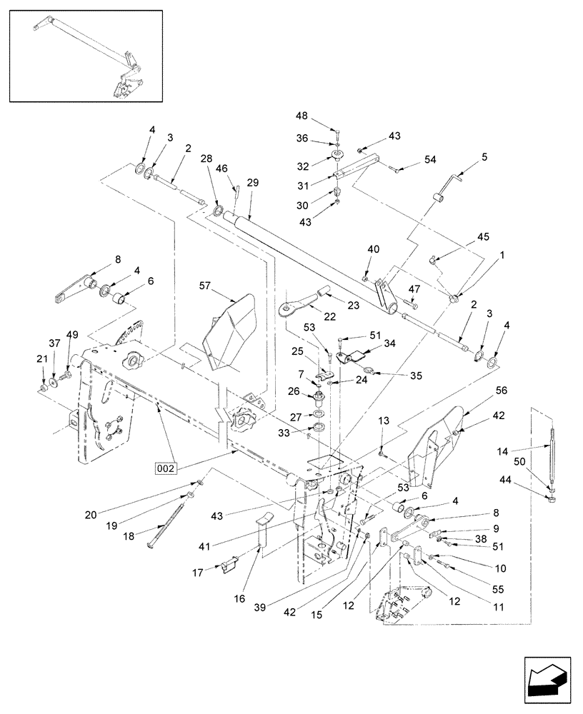 Схема запчастей Case IH RDX161 - (003[2]) - CONDITIONING ROLL TENSION, BTWN PIN HCA0016084 & 2/07 (58) - ATTACHMENTS/HEADERS