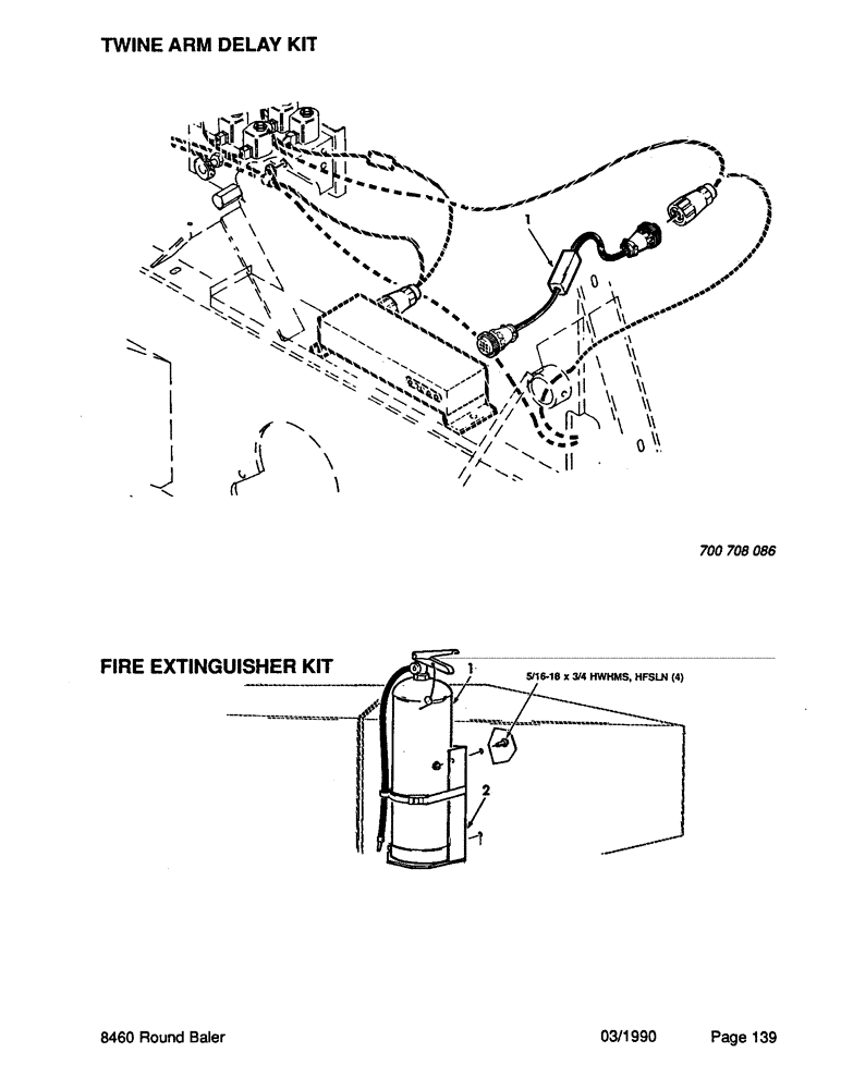 Схема запчастей Case IH 8460 - (139) - TWINE ARM DELAY KIT Decals & Attachments