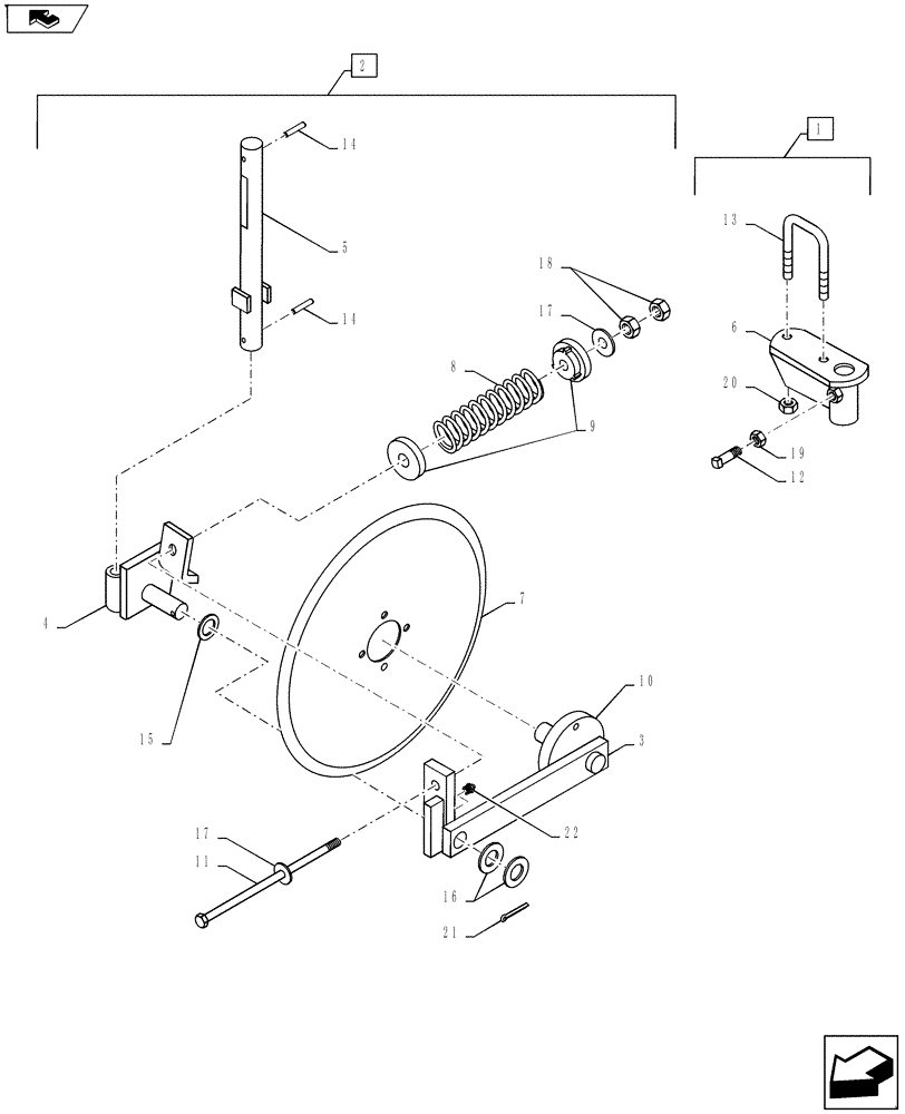 Схема запчастей Case IH 500 - (75.200.02) - 20" SPRING COLTER ASSY (75) - SOIL PREPARATION