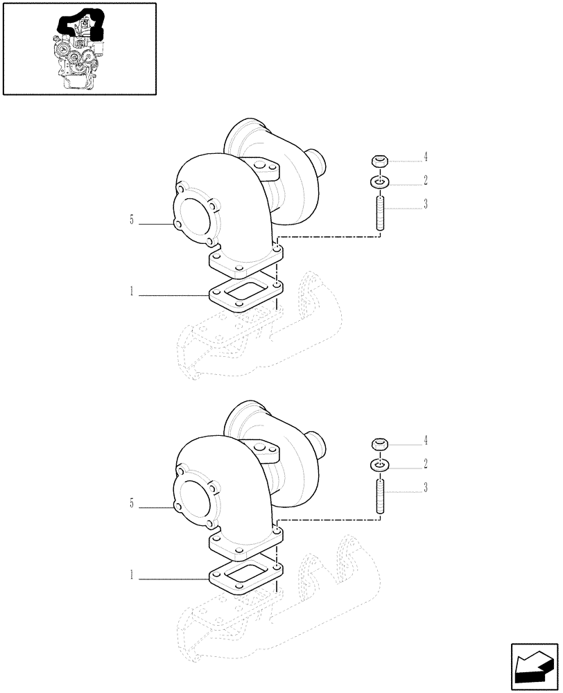 Схема запчастей Case IH JX95 - (0.24.0/02) - (VAR.319-747) TTF ENGINE TIER2 - SUPERCHARGING (01) - ENGINE