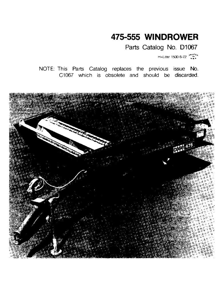 Схема запчастей Case IH 475 - (01) - 475-555 WINDROWER 