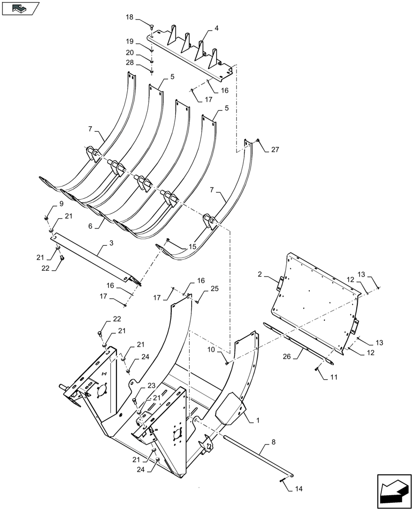 Схема запчастей Case IH LB434S - (60.280.020) - FEED CHAMBER (60) - PRODUCT FEEDING
