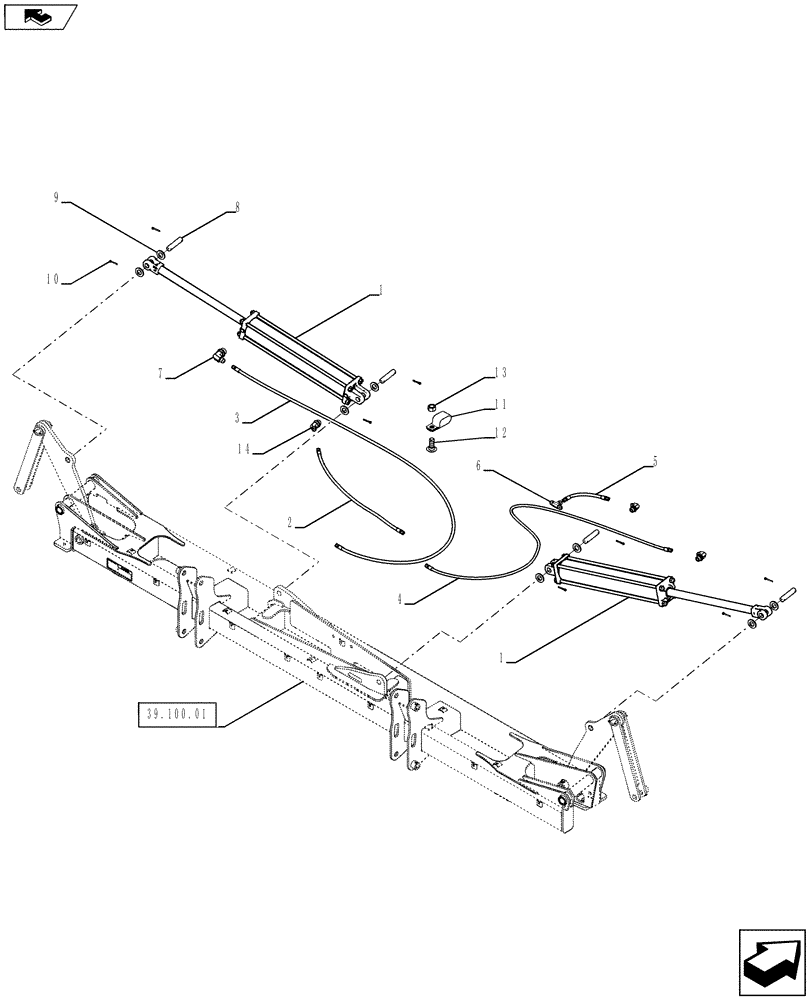 Схема запчастей Case IH 920 - (35.100.01) - INNER WING HYDRAULICS (35) - HYDRAULIC SYSTEMS