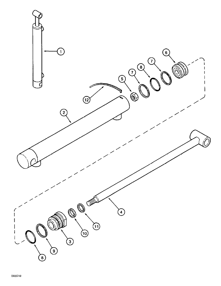 Схема запчастей Case IH 2022 - (8-78) - BASKET DOOR CYLINDER (07) - HYDRAULICS