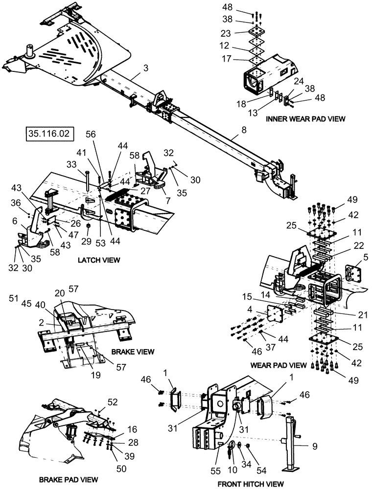 Схема запчастей Case IH 1240 - (39.110.06) - 24 ROW TWO STAGE MECHANICAL CARRIER FRAME HITCH ASSEMBLY (39) - FRAMES AND BALLASTING