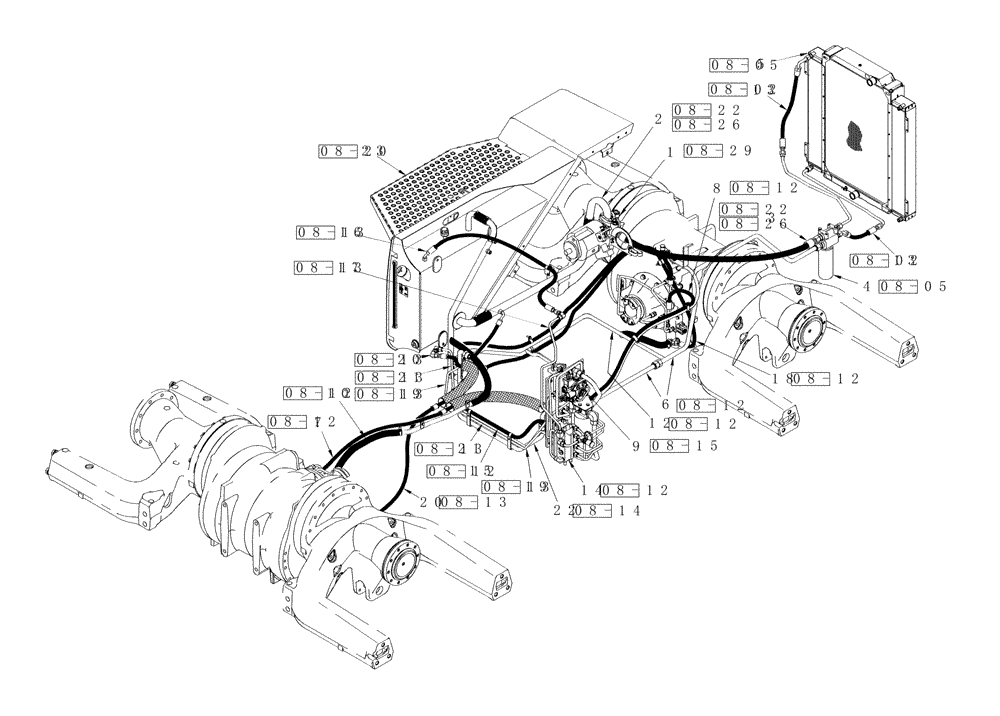 Схема запчастей Case IH STEIGER 485 - (01A-11) - HYDRAULICS - AXLE LUBRICATION & COOLING CIRCUIT, 500 SERIES AXLE, QUADTRAC TRACTOR, 485 (00) - PICTORIAL INDEX