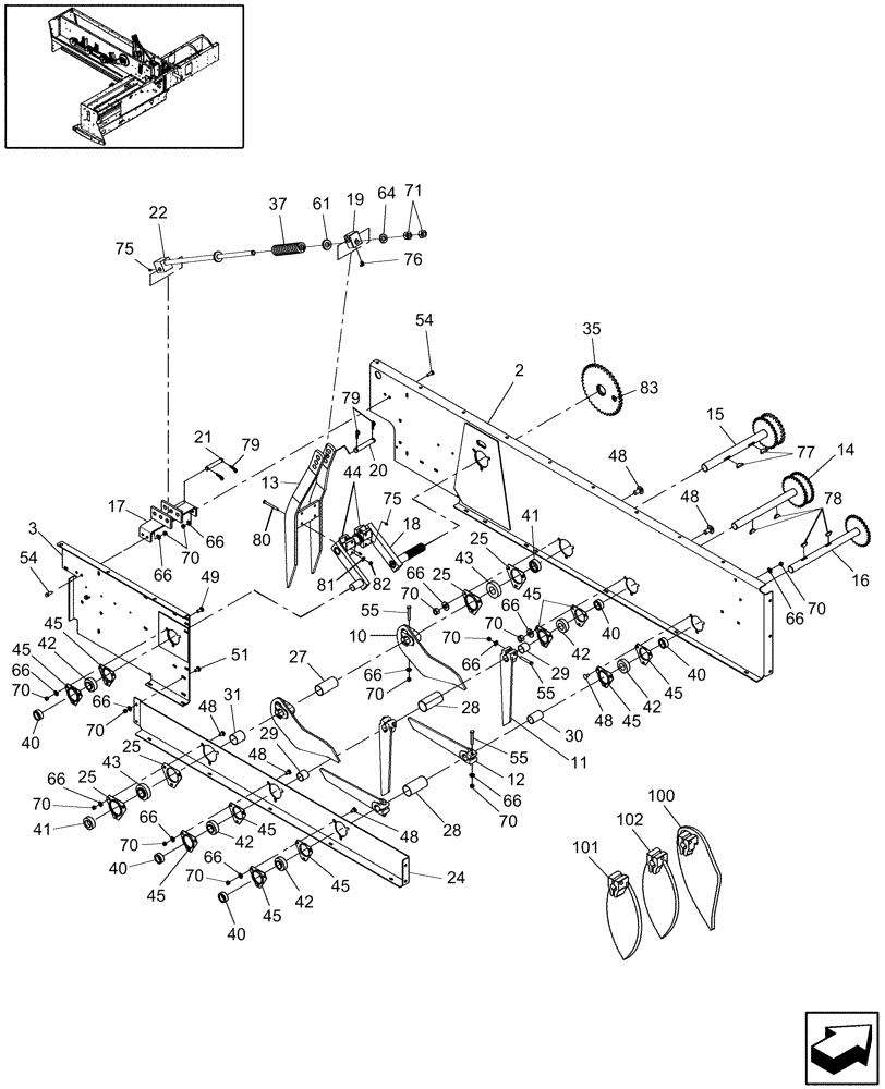 Схема запчастей Case IH SB541 - (60.220.05[2]) - FEEDER FINGERS, SB541 (60) - PRODUCT FEEDING