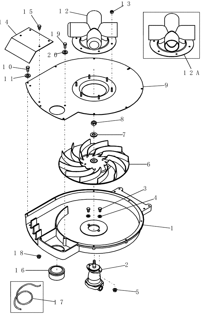 Схема запчастей Case IH 1200 - (L.10.D[01]) - FAN ASSEMBLY L - Field Processing