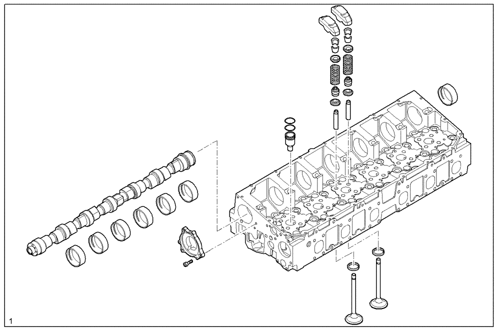 Схема запчастей Case IH F2CE9684M E007 - (0610.044) - CYLINDER HEAD with mobile elements 