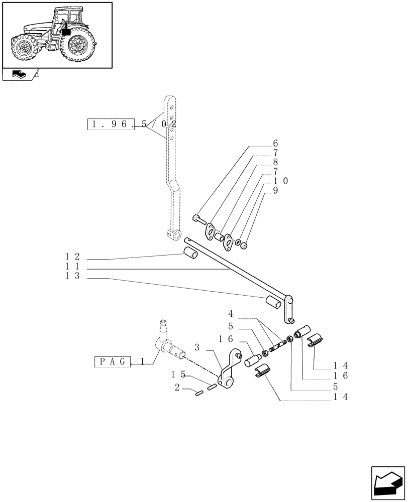 Схема запчастей Case IH FARMALL 105U - (1.29.0/01[02]) - 20X12 TRANSMISSION - CREEPER GEARSHIFT MECHANISM - LEVERS AND TIE-RODS (VAR.330113-331113) (03) - TRANSMISSION
