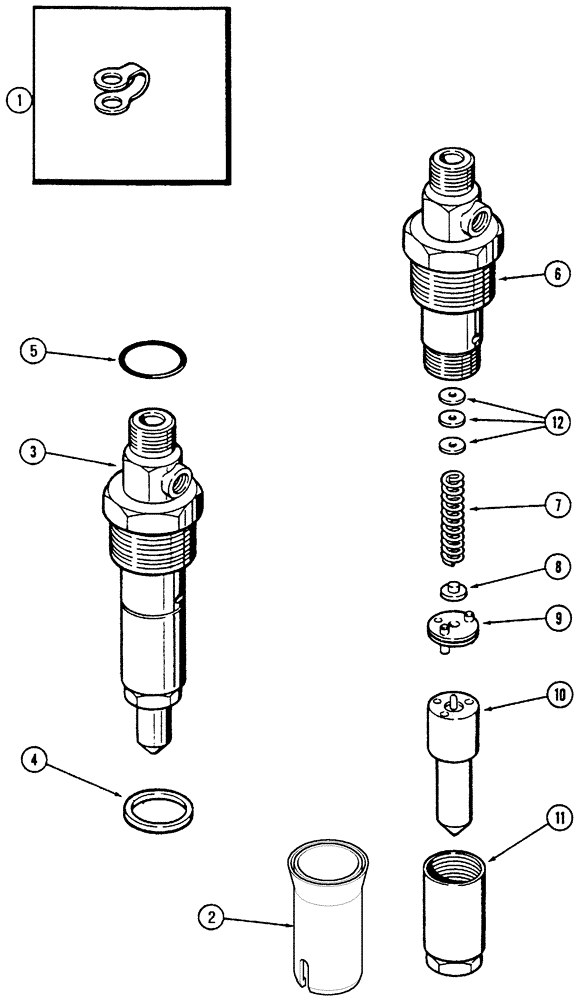 Схема запчастей Case IH 5230 - (3-024) - FUEL INJECTION NOZZLE, 9 MM TIP, 6-590 ENGINE, NATURAL ASPIRATED (03) - FUEL SYSTEM