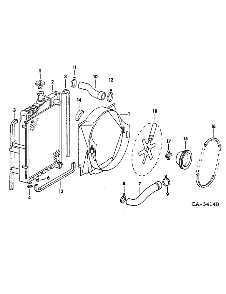 Схема запчастей Case IH 674 - (06-02) - COOLING, RADIATOR AND CONNECTIONS Cooling