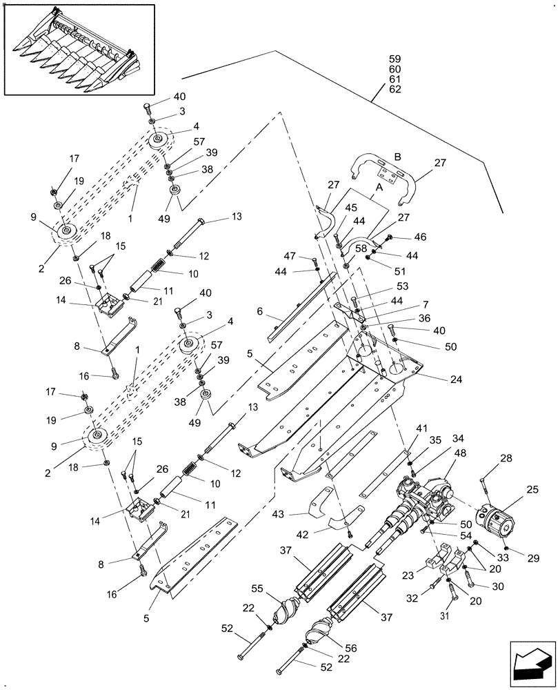 Схема запчастей Case IH 2412-30 - (20.13.05) - ROW UNIT (58) - ATTACHMENTS/HEADERS