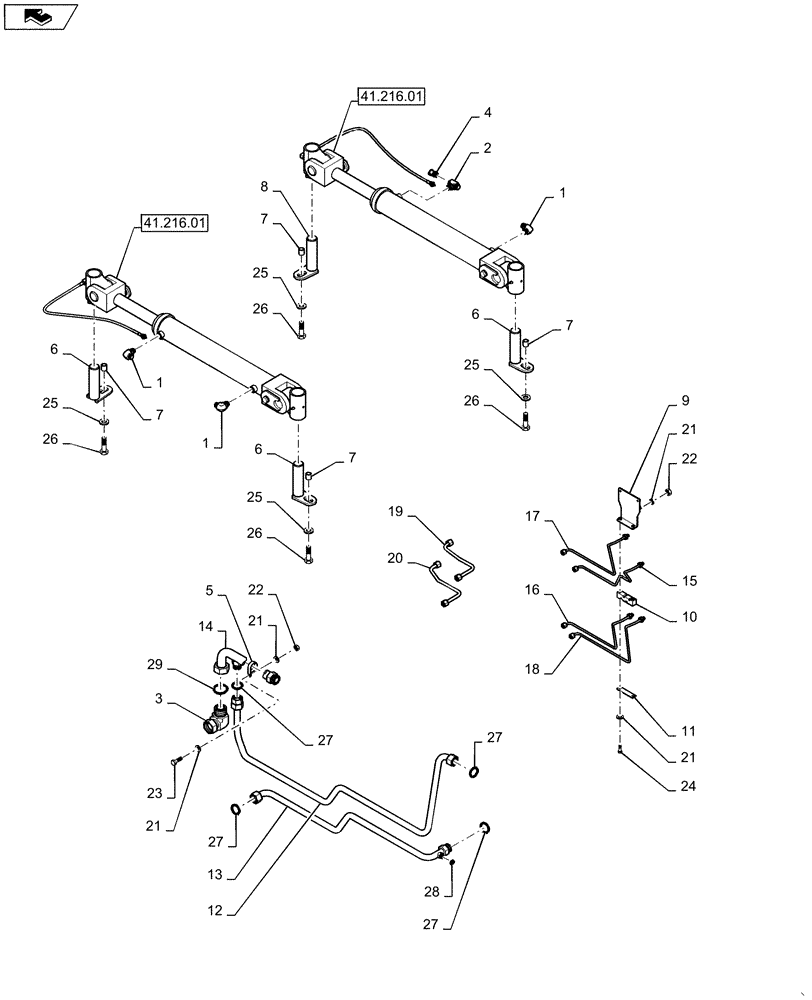 Схема запчастей Case IH QUADTRAC 450 - (41.200.02[02]) - STEERING - HYDRAULIC CONTROL - QUADTRAC (41) - STEERING