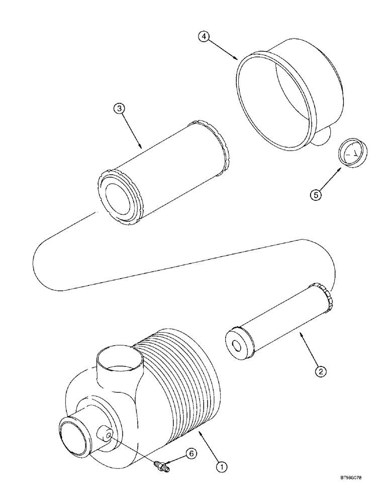 Схема запчастей Case IH 4391 - (2-14) - AIR CLEANER ASSEMBLY, 4391 UNITS (02) - ENGINE