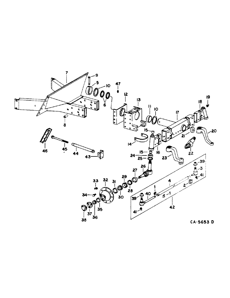 Схема запчастей Case IH 1440 - (14-04) - SUSPENSION, STEERING AXLE, SUPPORT AND TIE ROD, ADJUSTABLE Suspension