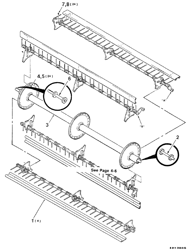 Схема запчастей Case IH 8330 - (4-02) - REEL ASSEMBLY, MODEL 8320 ONLY (09) - CHASSIS